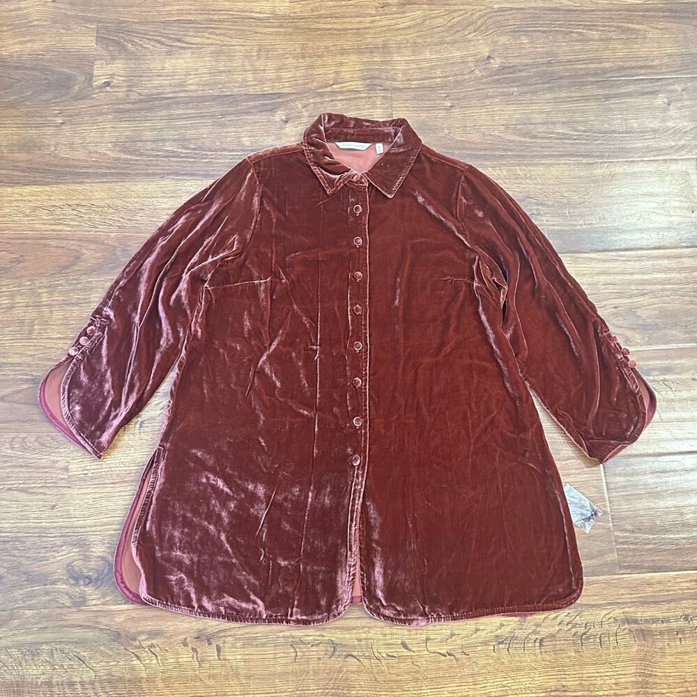 Soft Surroundings velvet tunic blouse